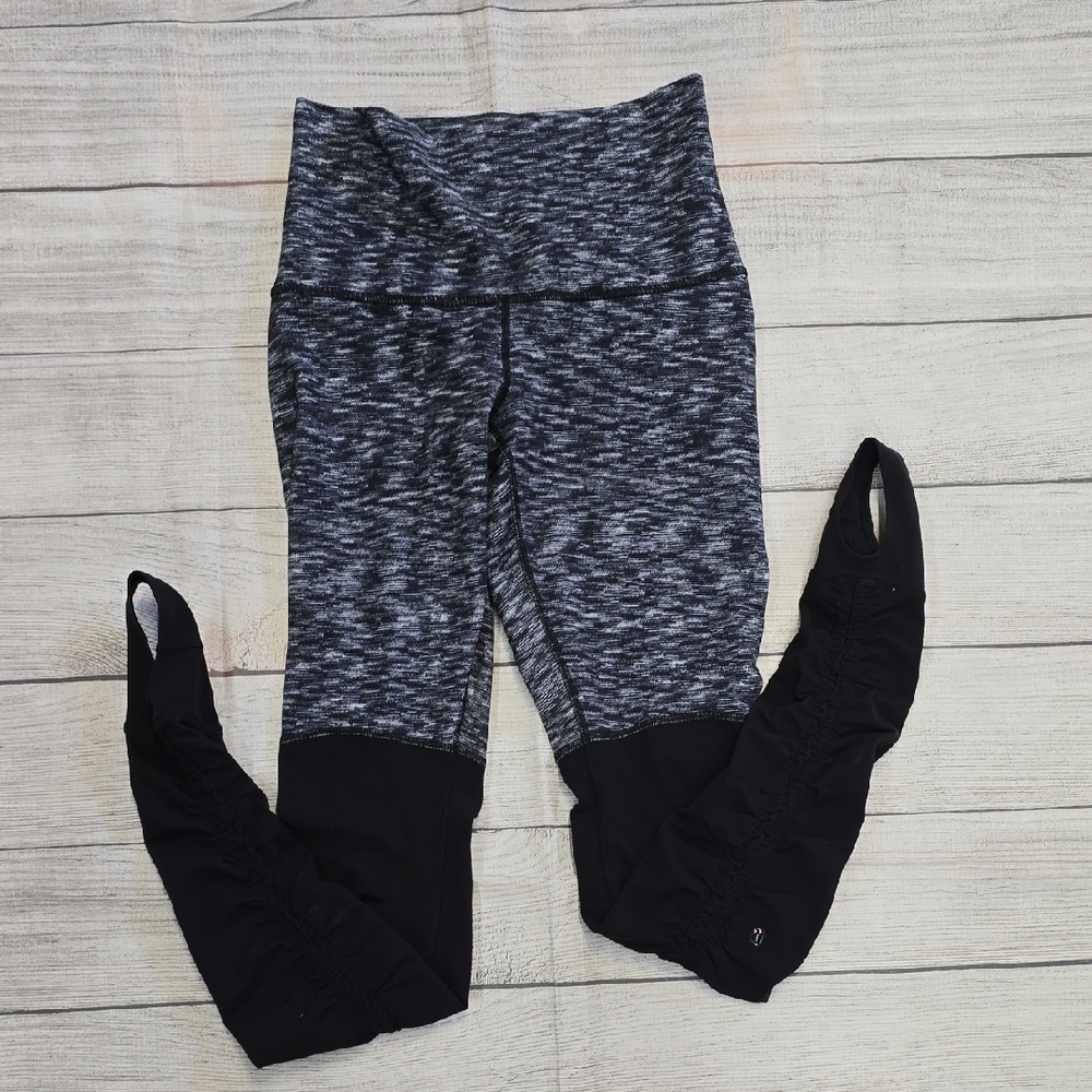 EUC 💎 Lululemon Wunder Under Pant *StirrupDramatic Static White Black/Black SZ6 - Picture 5 of 9